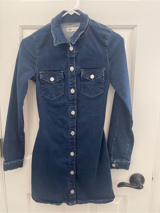 denim long sleeve dress zara Long sleeve Denim Dress by ZARA